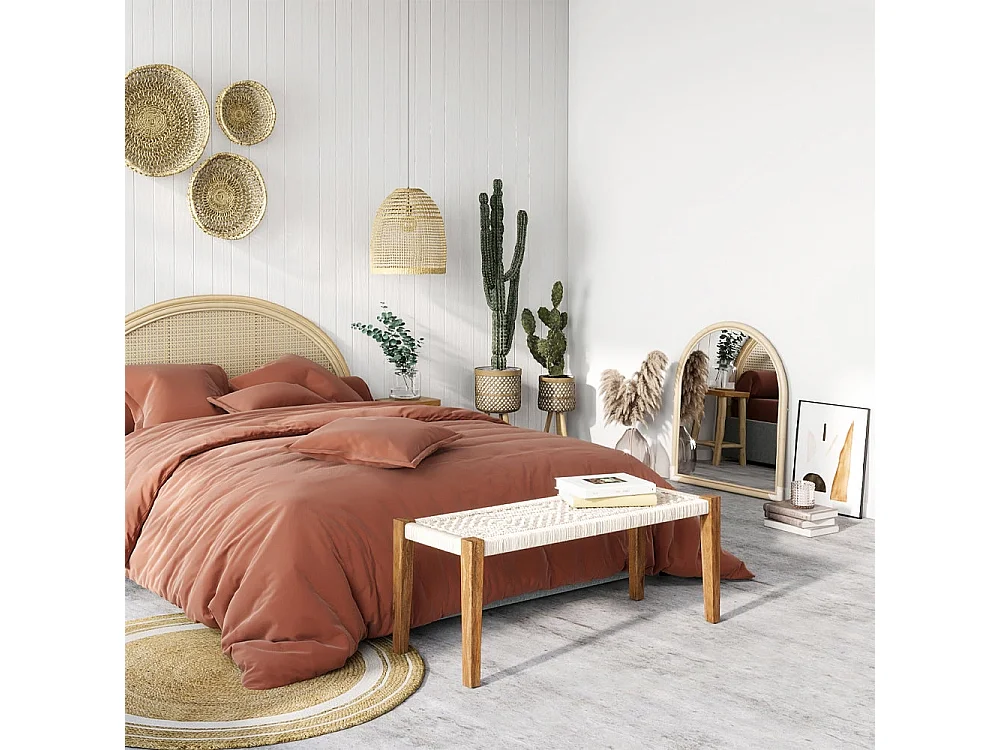 Specchio in rattan naturale 70x85 cm - Indra