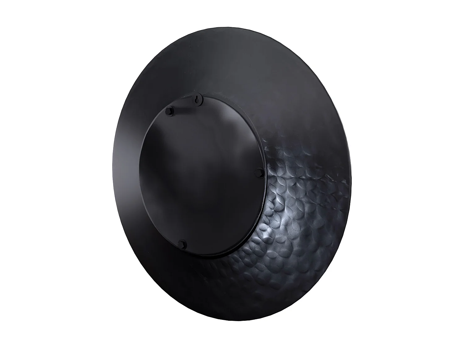 Miroir rond en métal noir et blanc finition doré D59 cm - Isabeau