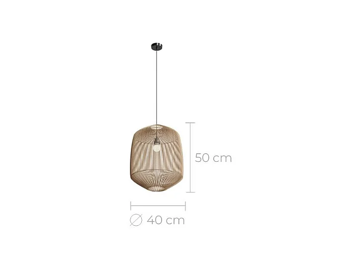 Paralume naturale per sospensione in rattan D40 cm - Hajar