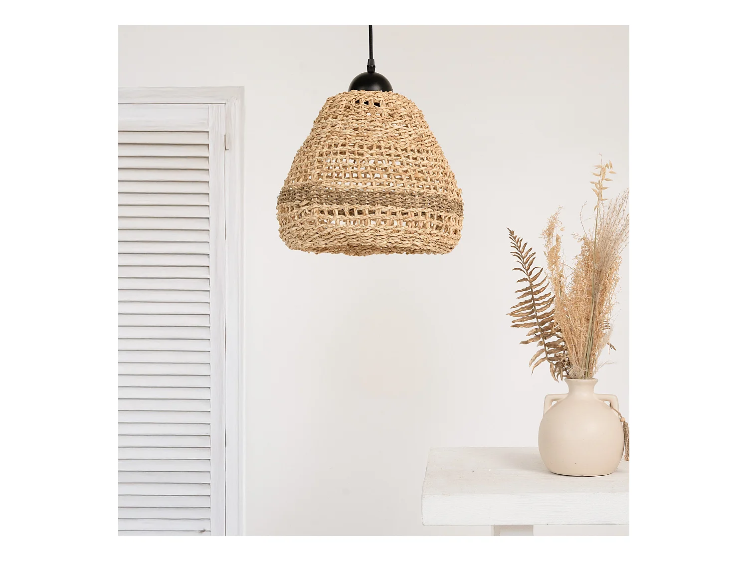 Paralume in foglie di palma e posidonia - Biga