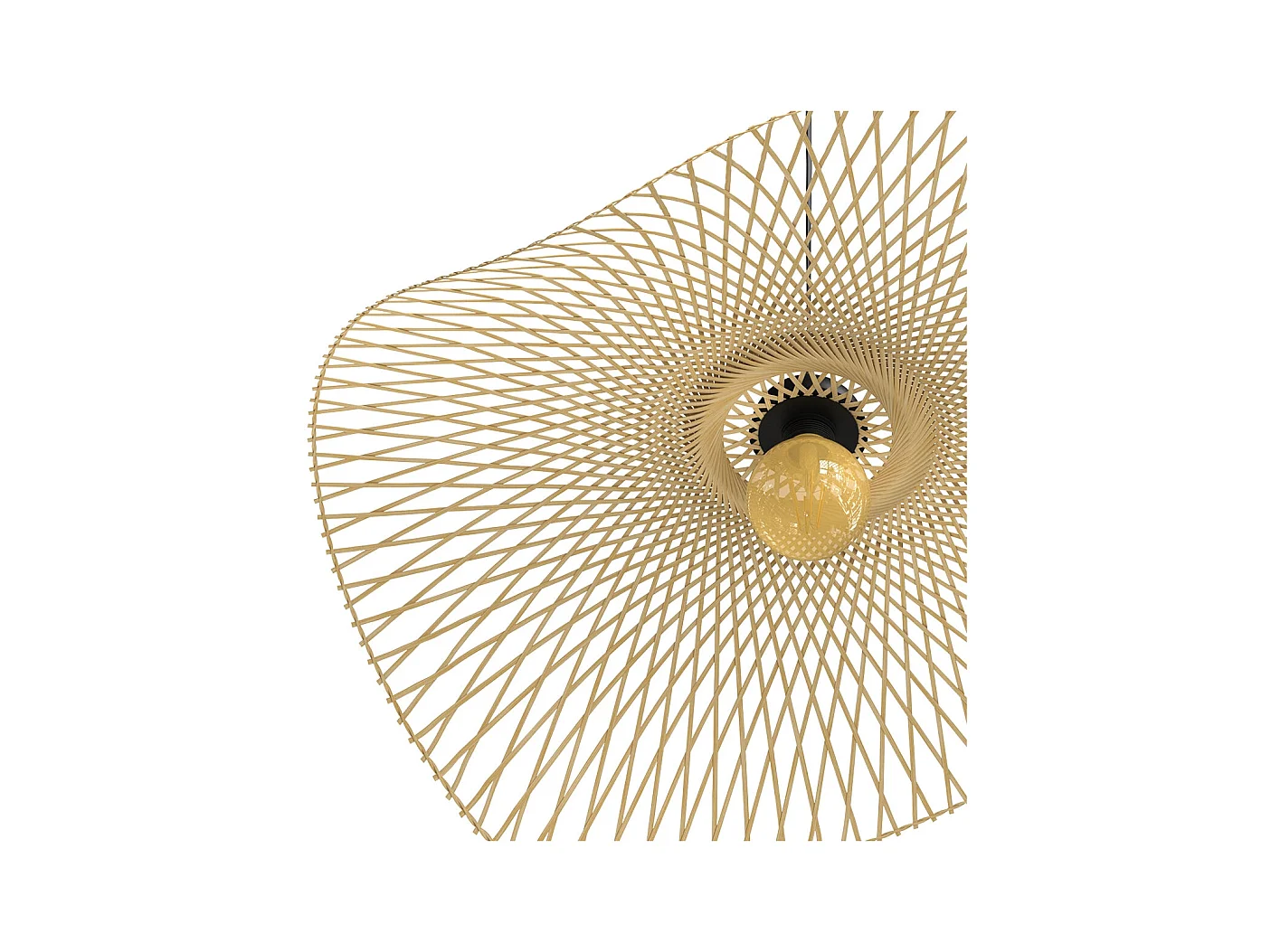 Suspension D75 cm en bambou avec fil noir - Jipi