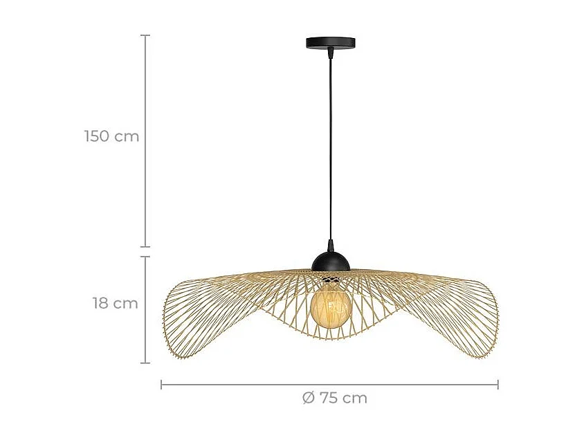 Lampada a sospensione  in bambù D75 cm - Jipi