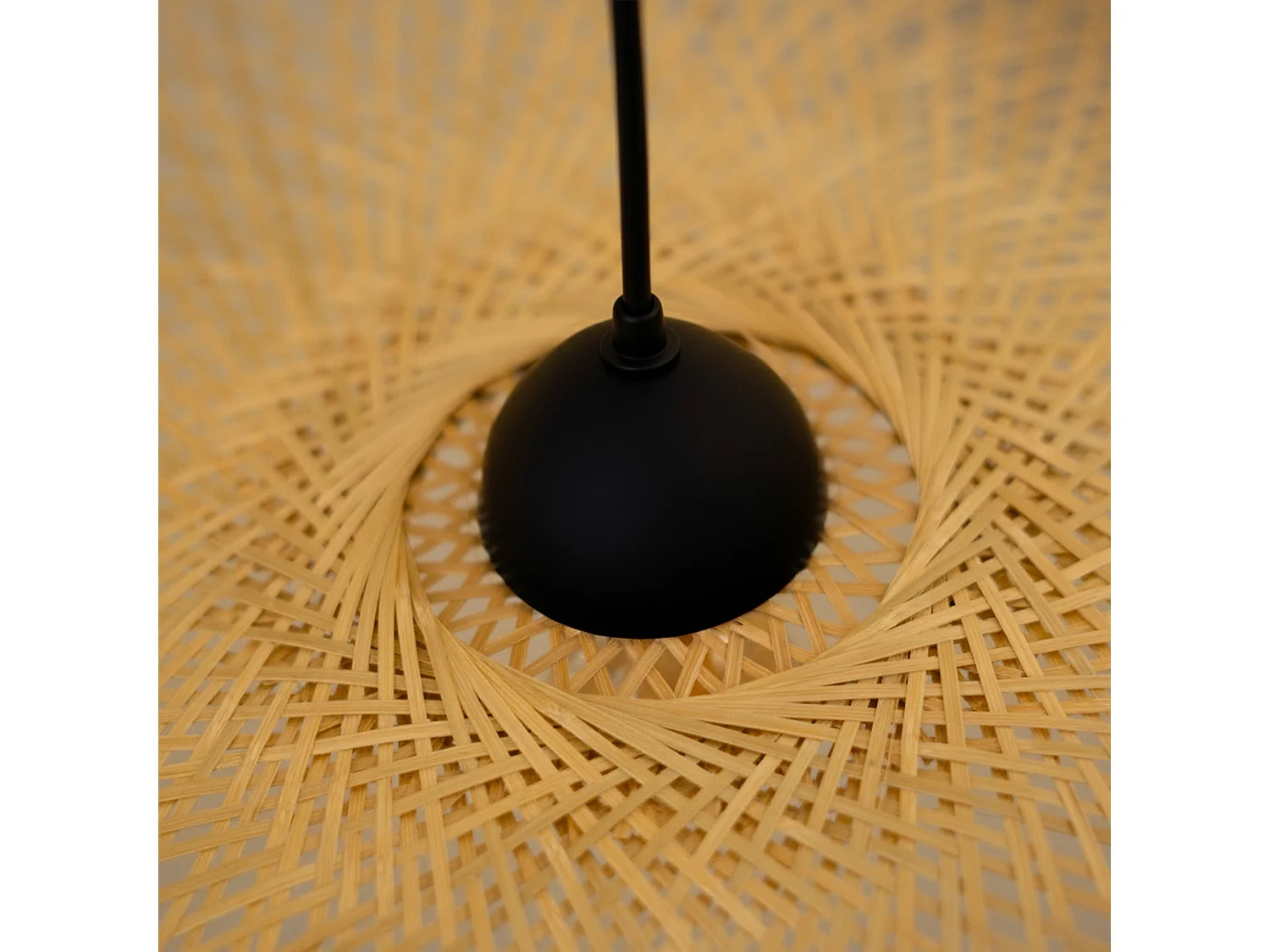 Sospensione D75 cm in bambù con filo nero - Jipi