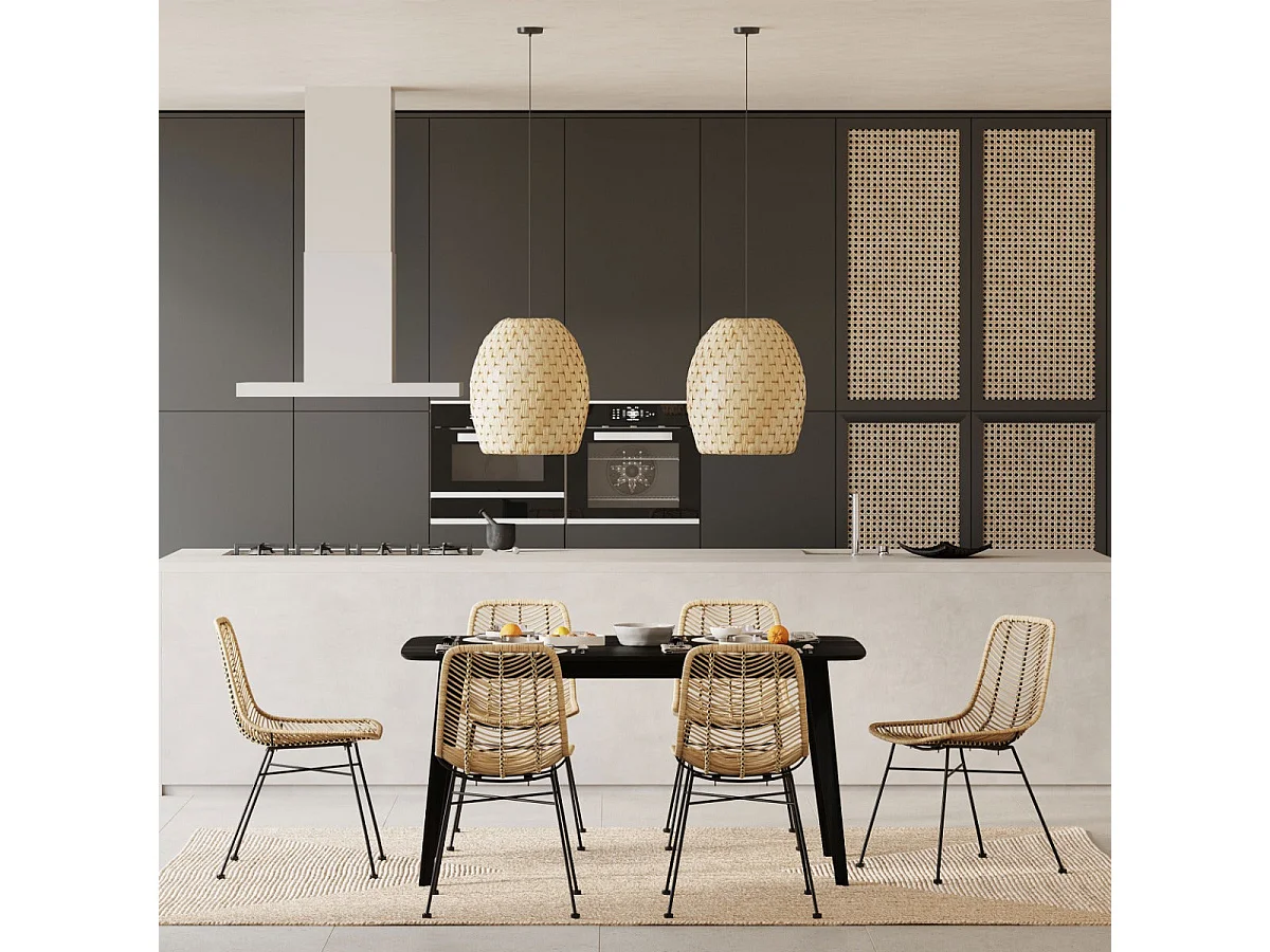 Abat-jour pour suspension en feuille de bananier D40 cm - Ketut