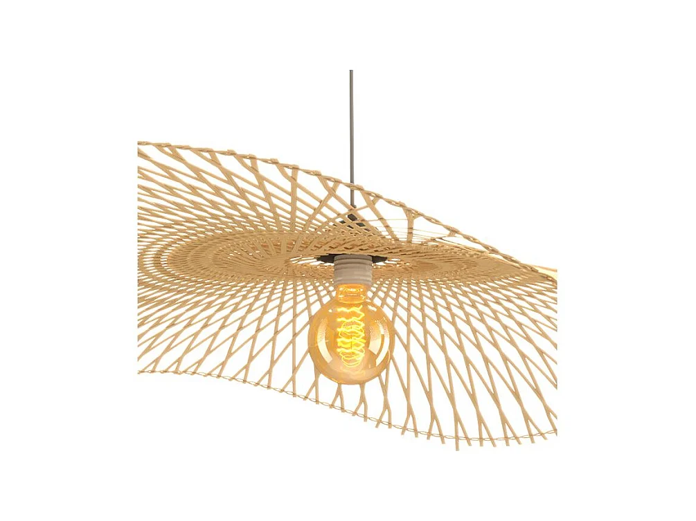 Suspension D100 cm en bambou avec fil noir - Jipi