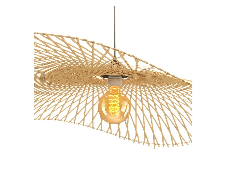 Sospensione D100 cm in bambù con filo nero - Jipi
