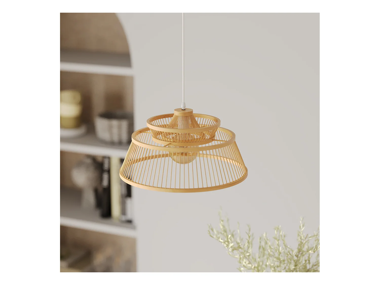 Lámpara colgante de bambú natural 36 cm - Tahaa