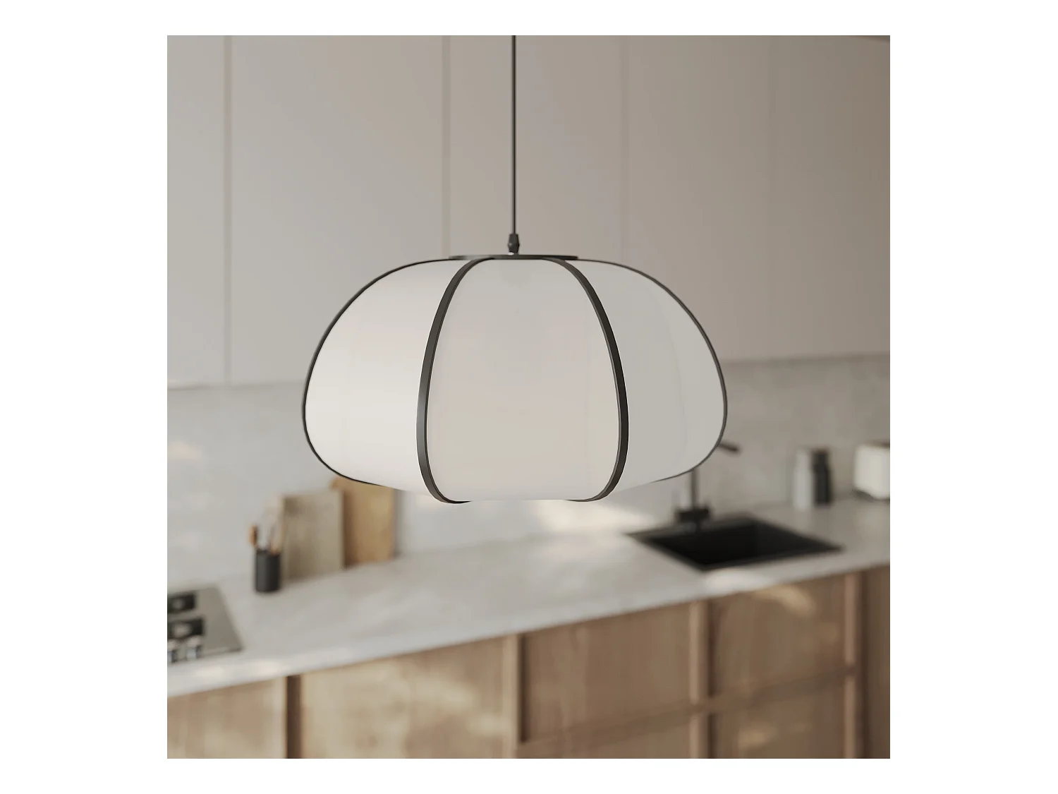 Suspension en bambou noir D38 cm - Hana