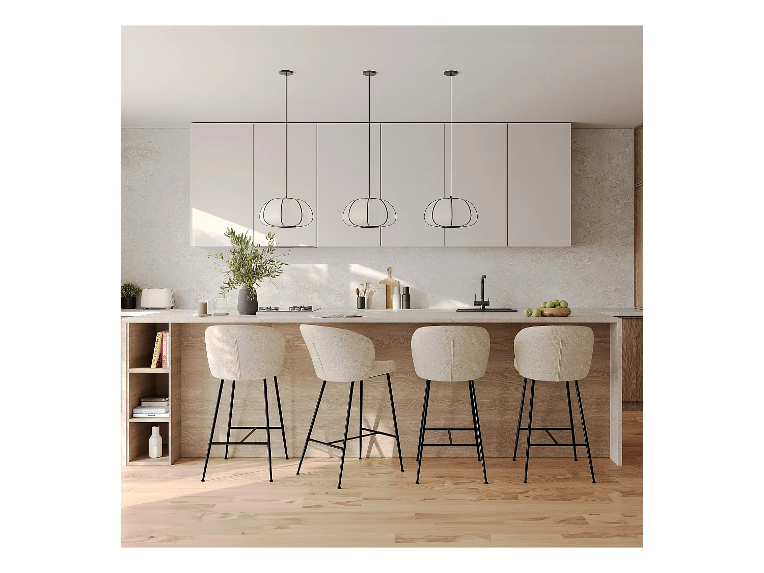 Suspension en bambou noir D38 cm - Hana