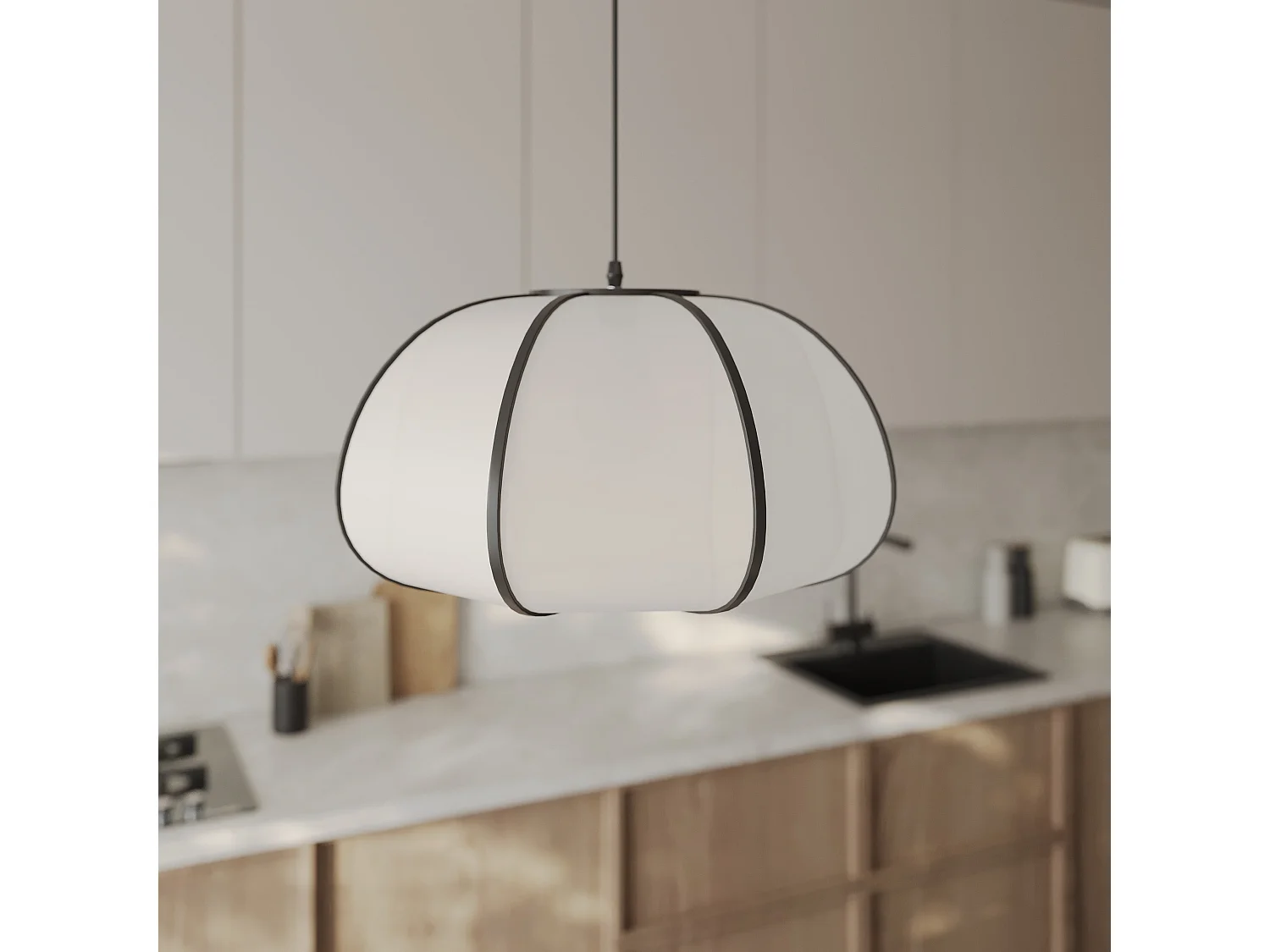 Suspension en bambou noir D38 cm - Hana