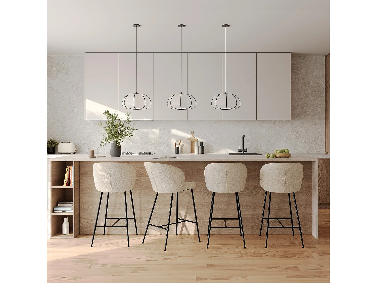 Suspension en bambou noir D38 cm - Hana