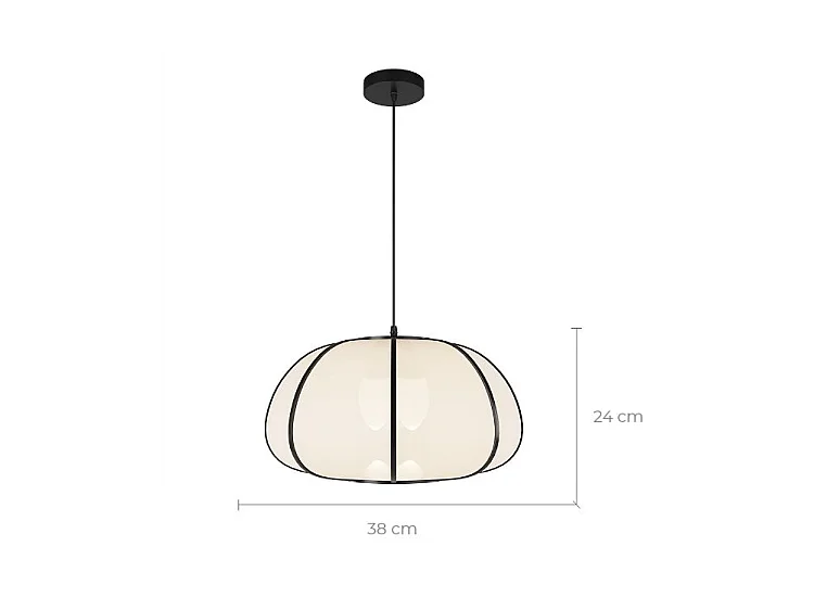 Suspension en bambou noir D38 cm - Hana