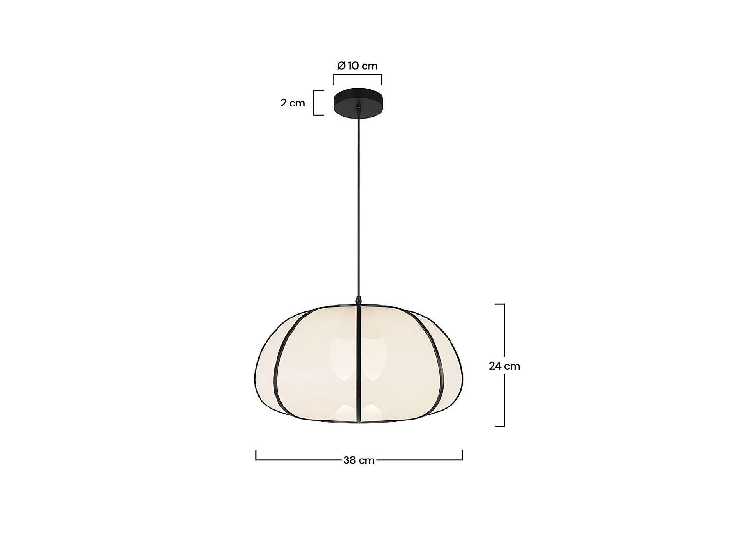 Suspension en bambou noir D38 cm - Hana