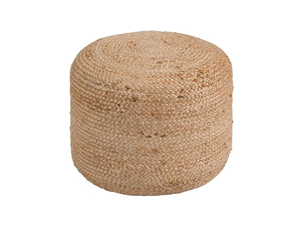 Pouf rotondo in iuta beige D40 cm - Katy
