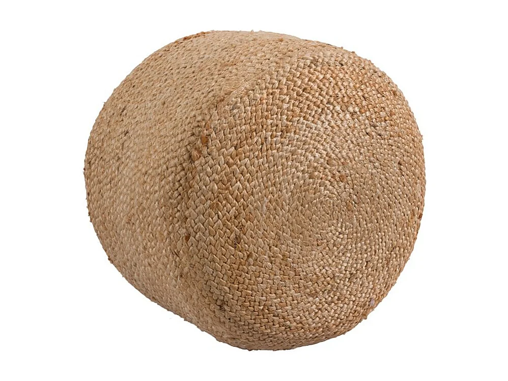 Pouf rotondo in iuta beige D40 cm - Katy