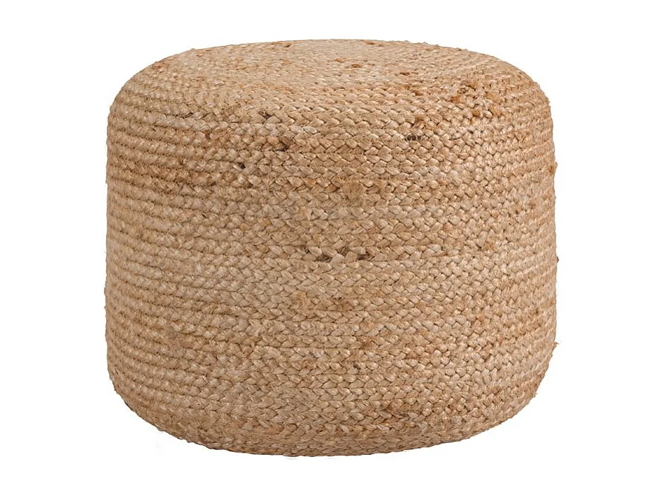 Pouf rotondo in iuta beige D40 cm - Katy