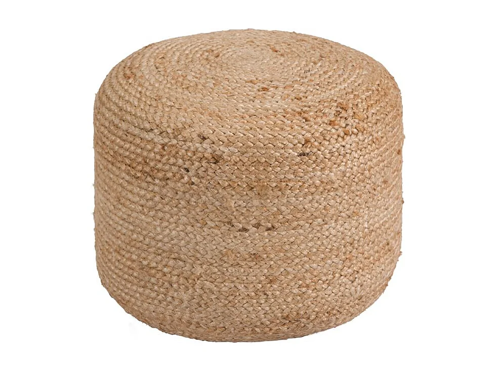 Pouf rotondo in iuta beige D40 cm - Katy