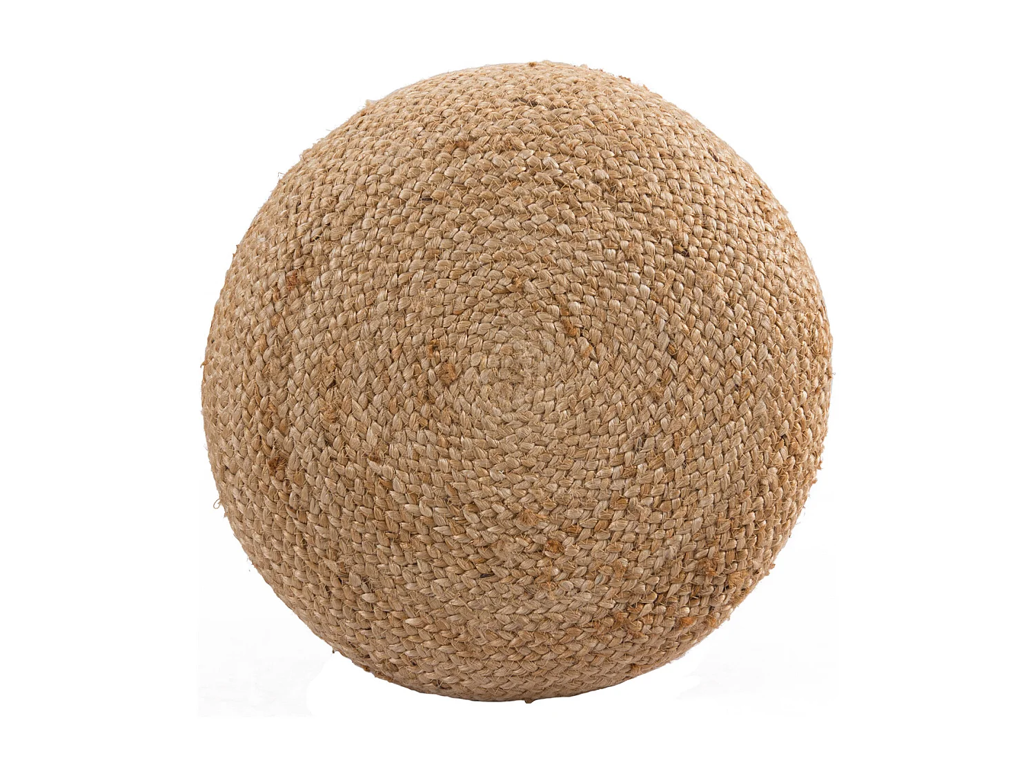 Pouf rotondo in iuta beige D40 cm - Katy