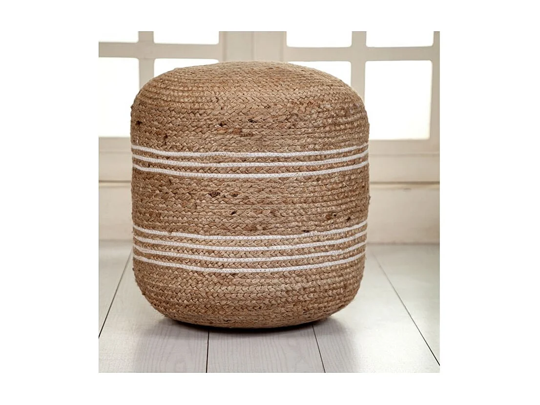 Pouf rond en jute D45 cm - Roanne