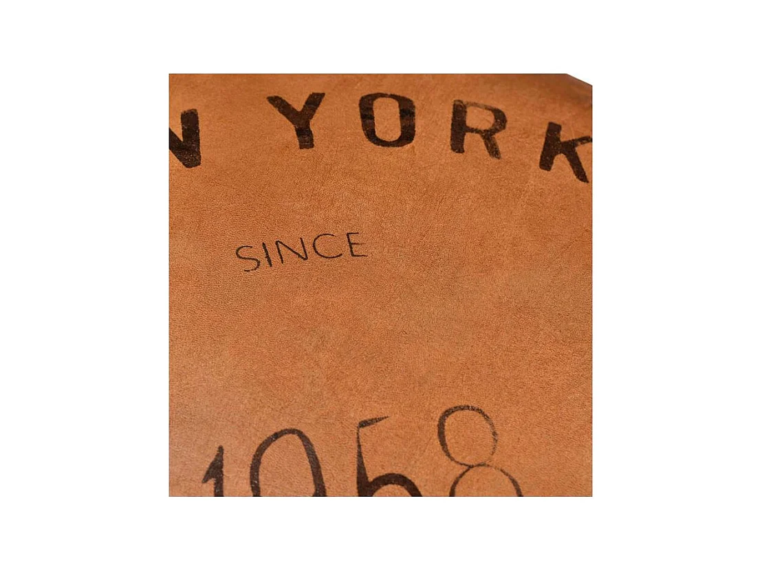 Pouf rotondo in pelle marrone D42 cm - Bally