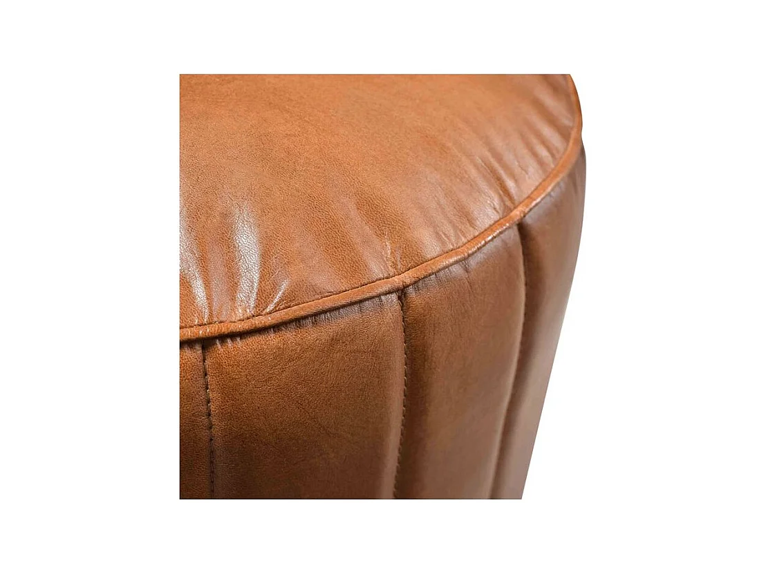 Pouf rotondo in pelle marrone D42 cm - Bally