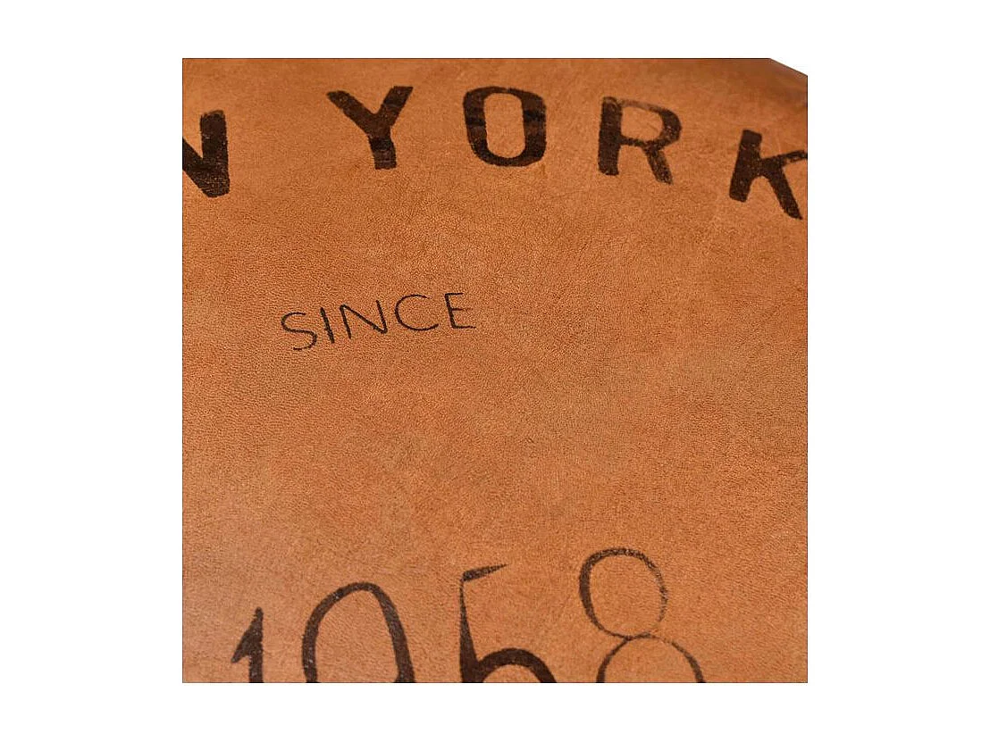 Puff redondo de cuero marrón D42 cm - Bally