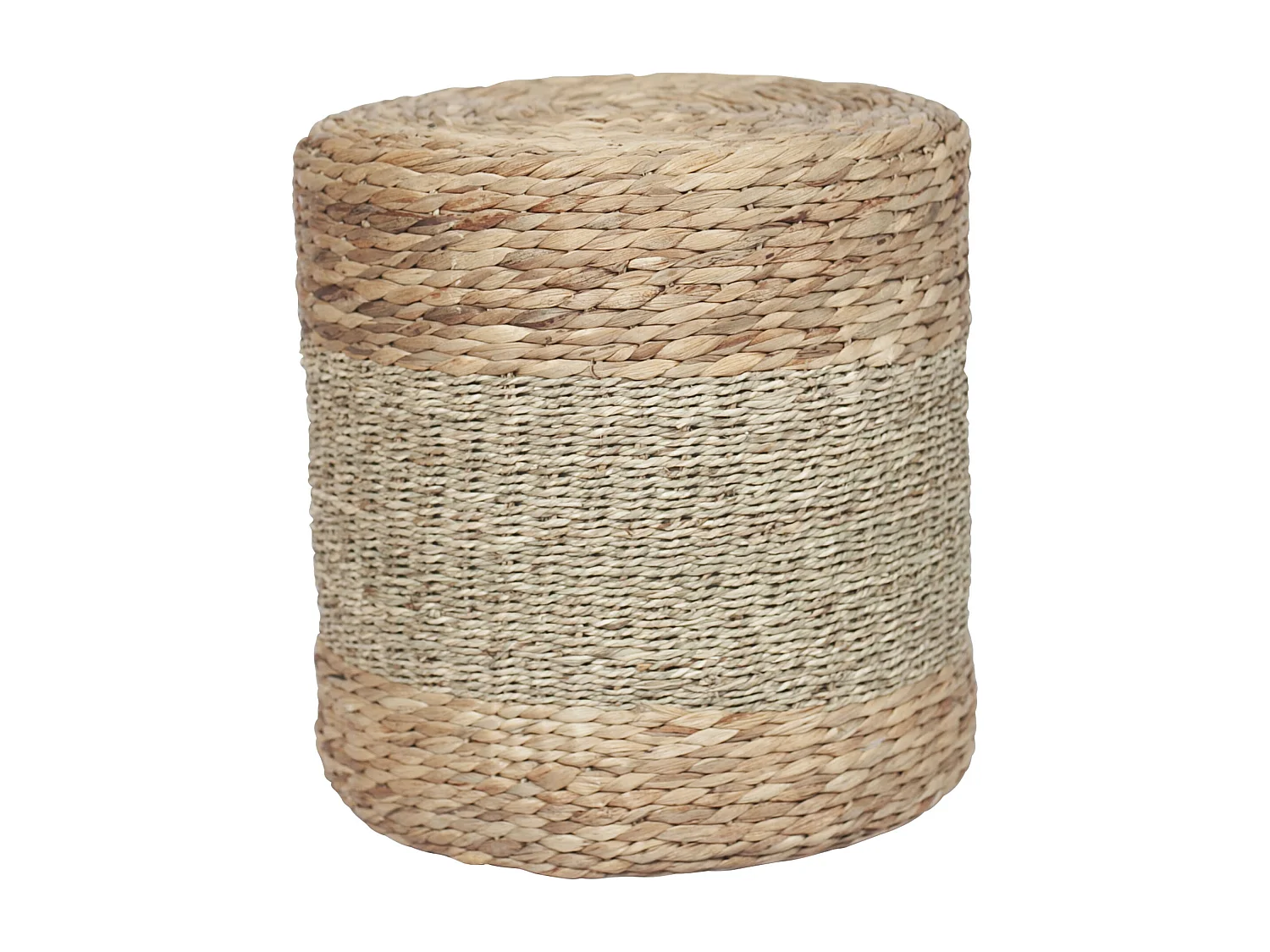 Pouf rond en fibre naturelle D40 cm - Nelson