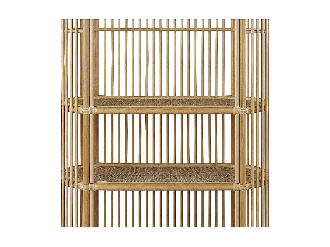 Librería de ratán natural con estantes - Marthe