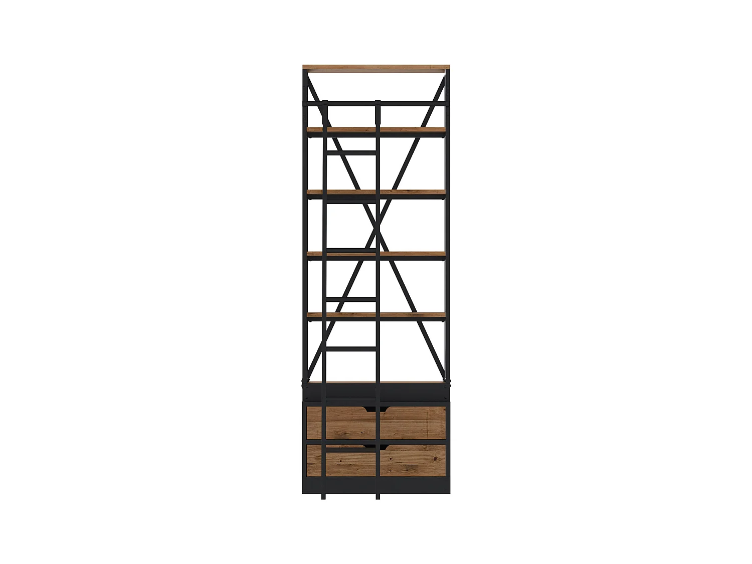 Petite bibliothèque 86 cm en bois et métal - Kasi
