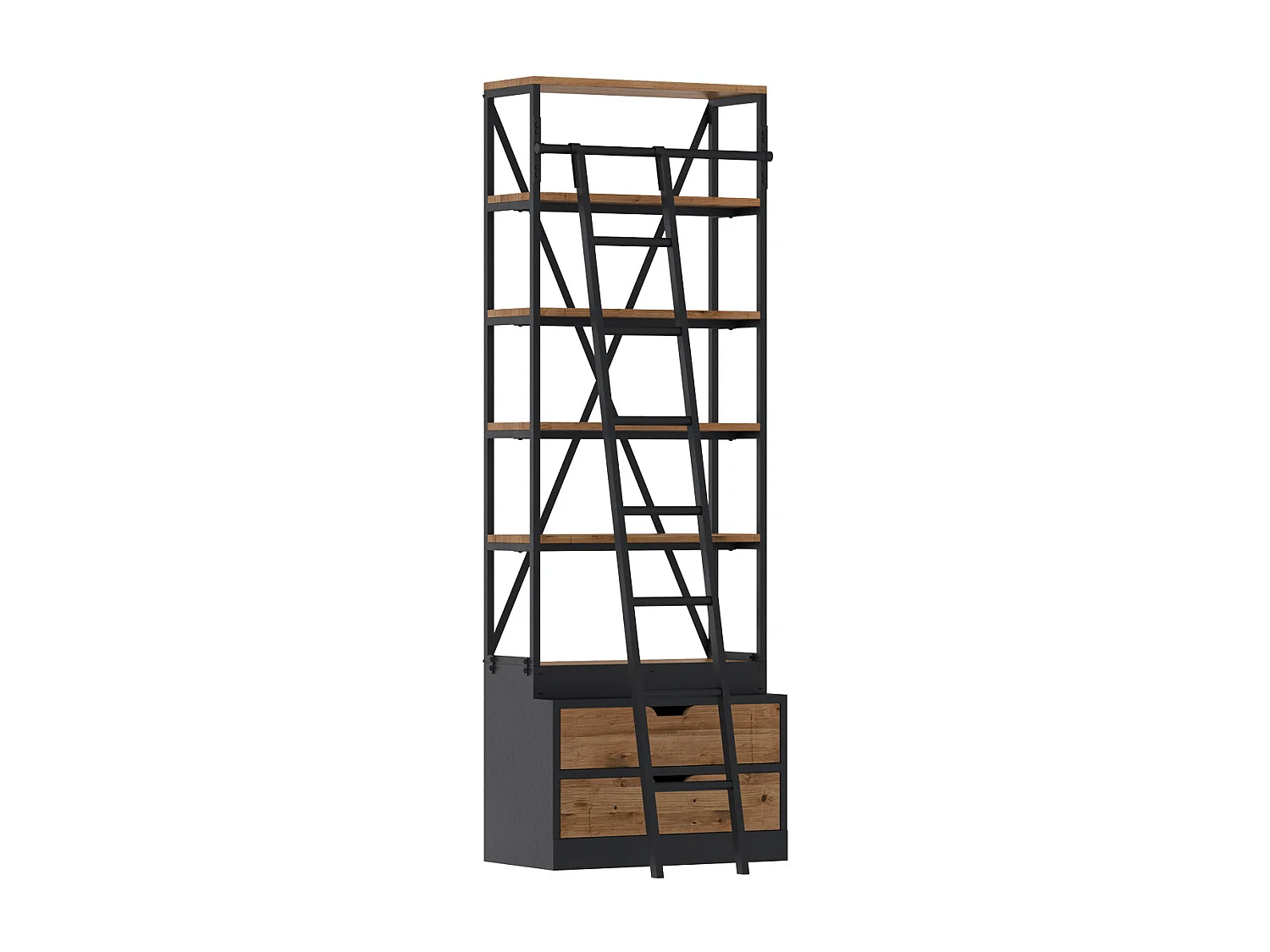 Pequeña librería de 86 cm en madera y metal - Kasi