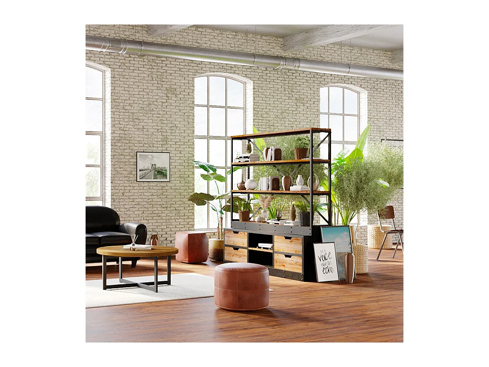 Libreria in legno e metallo 160 cm - Goa