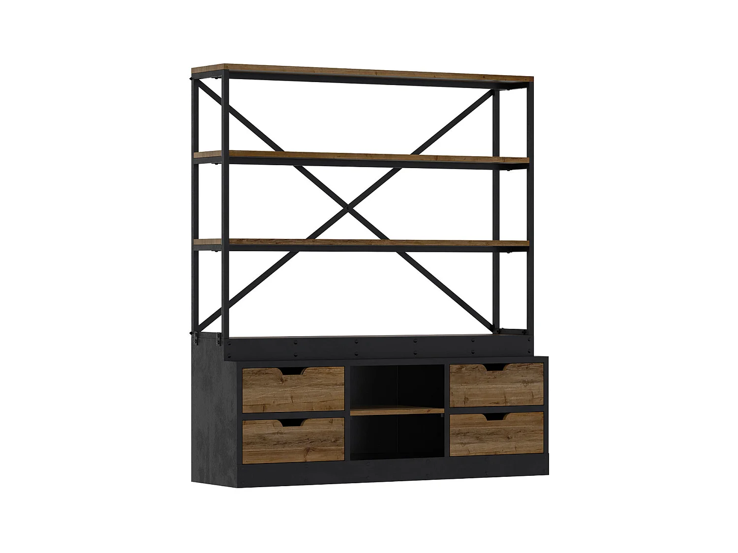 Libreria in legno e metallo 160 cm - Goa