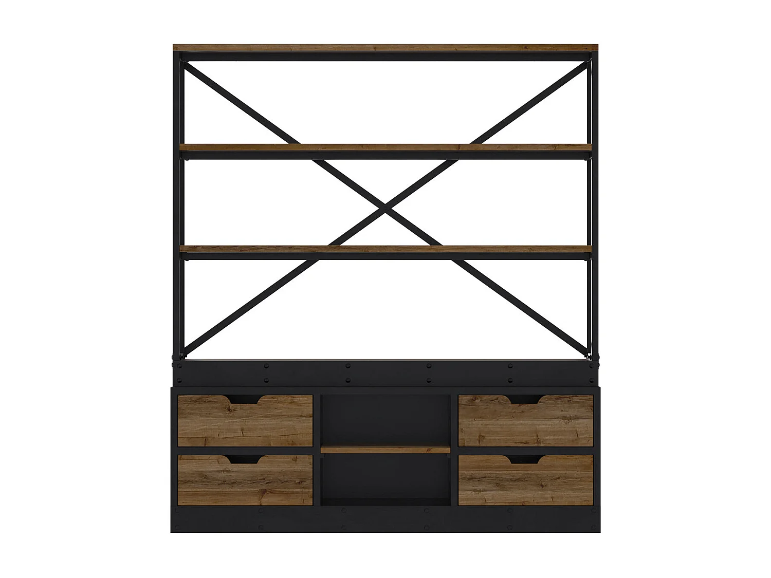 Librería de madera y metal 160 cm - Goa