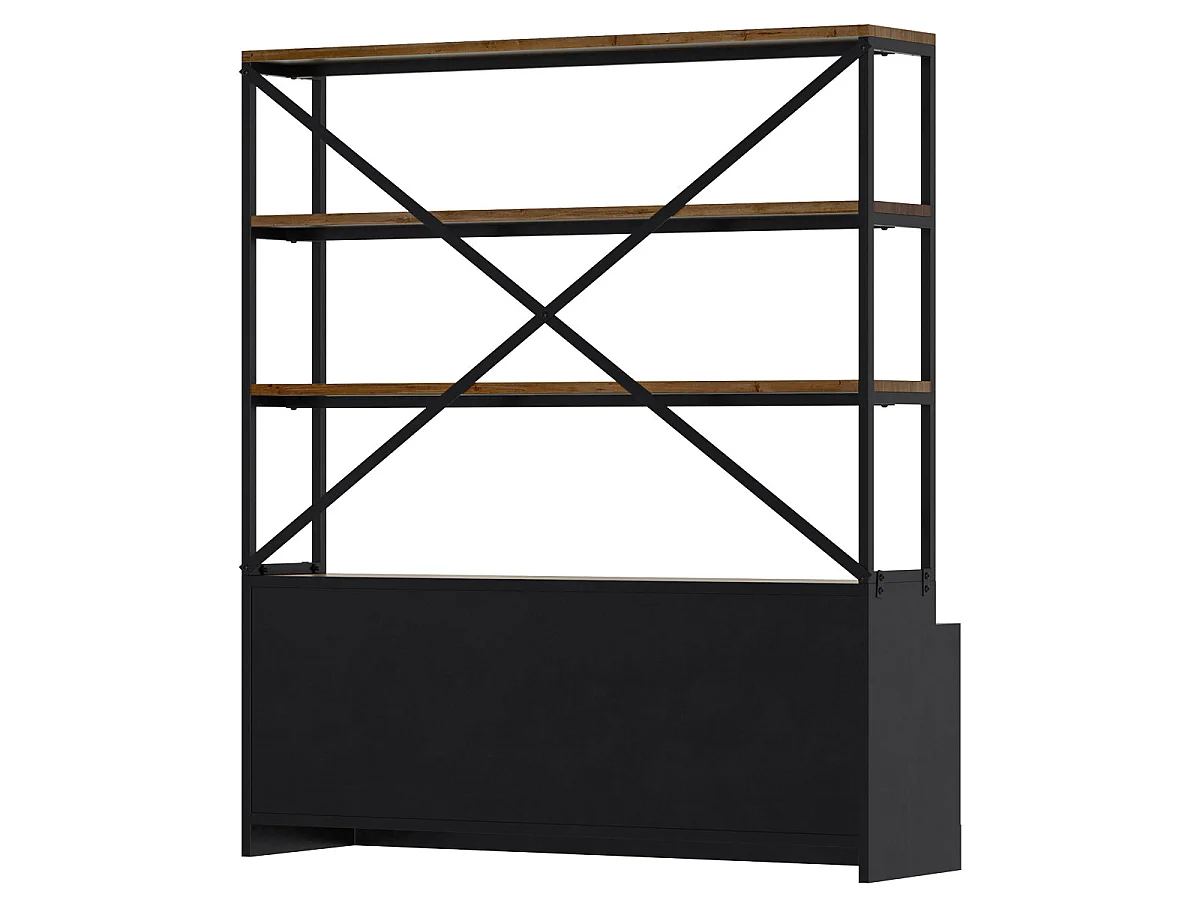 Bibliothèque 160 cm en bois et métal - Goa