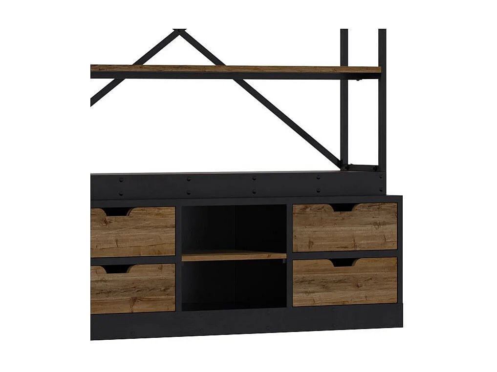 Bibliothèque 160 cm en bois et métal - Goa