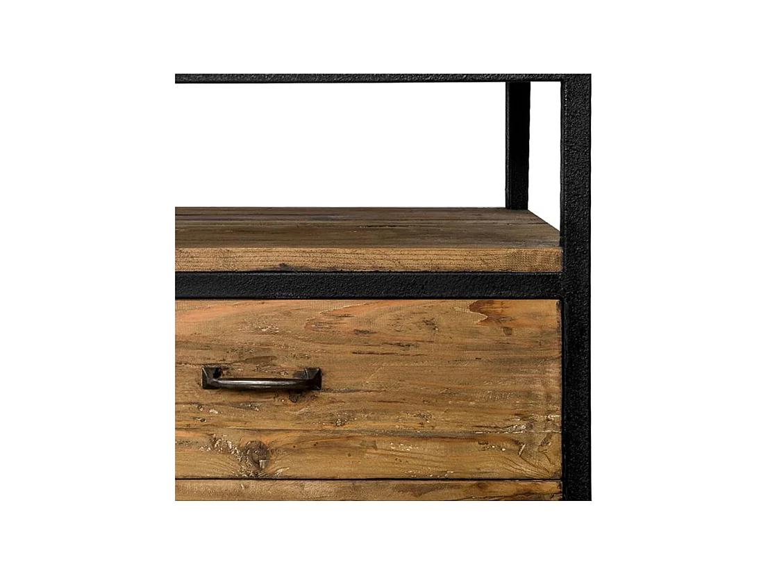 Libreria in legno di recupero con 3 cassetti e 4 ripiani - Paname