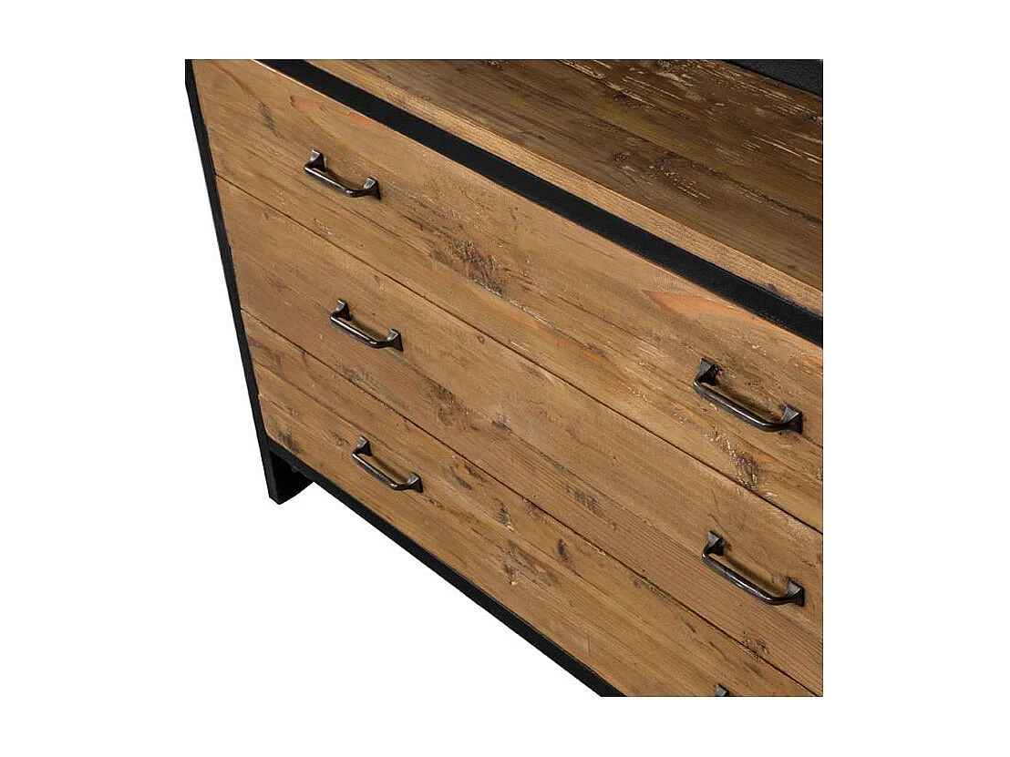 Libreria in legno di recupero con 3 cassetti e 4 ripiani - Paname