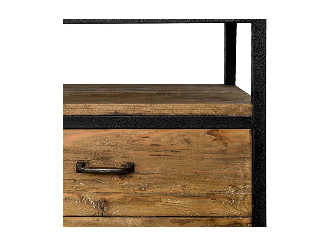 Libreria in legno di recupero con 3 cassetti e 4 ripiani - Paname