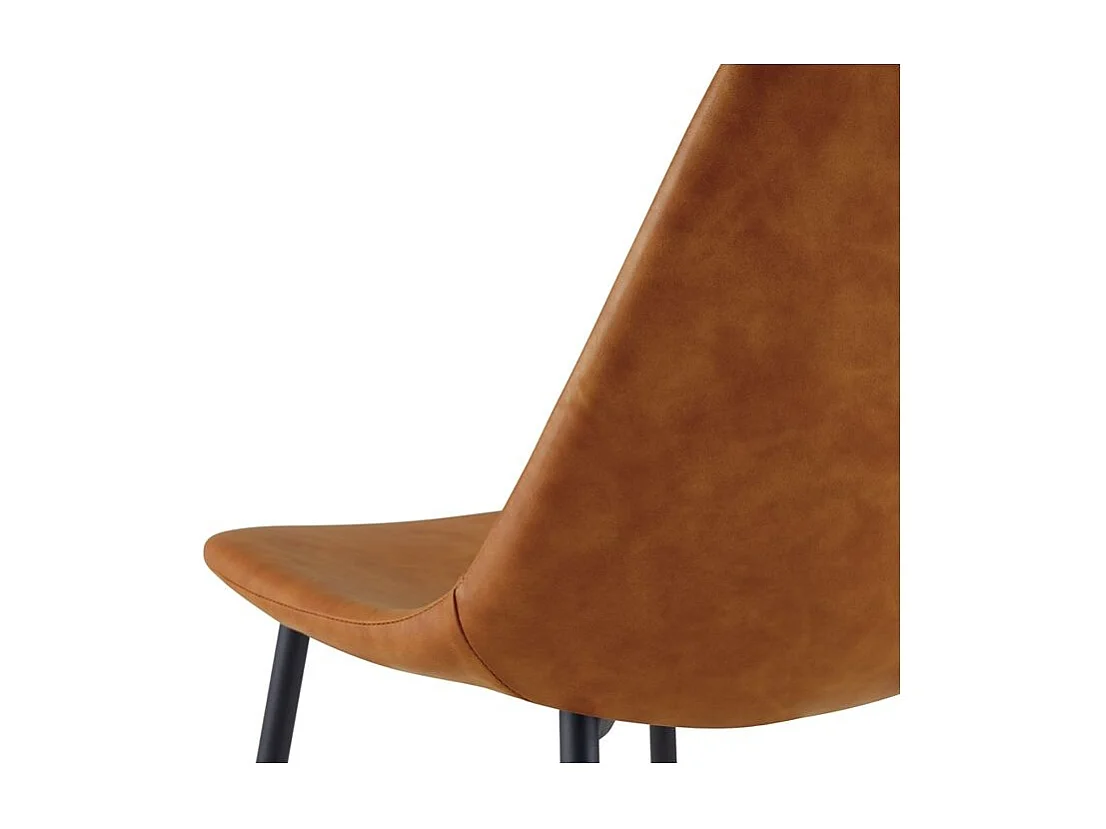 Set de 2 sillas de piel sintética camel - Henrik