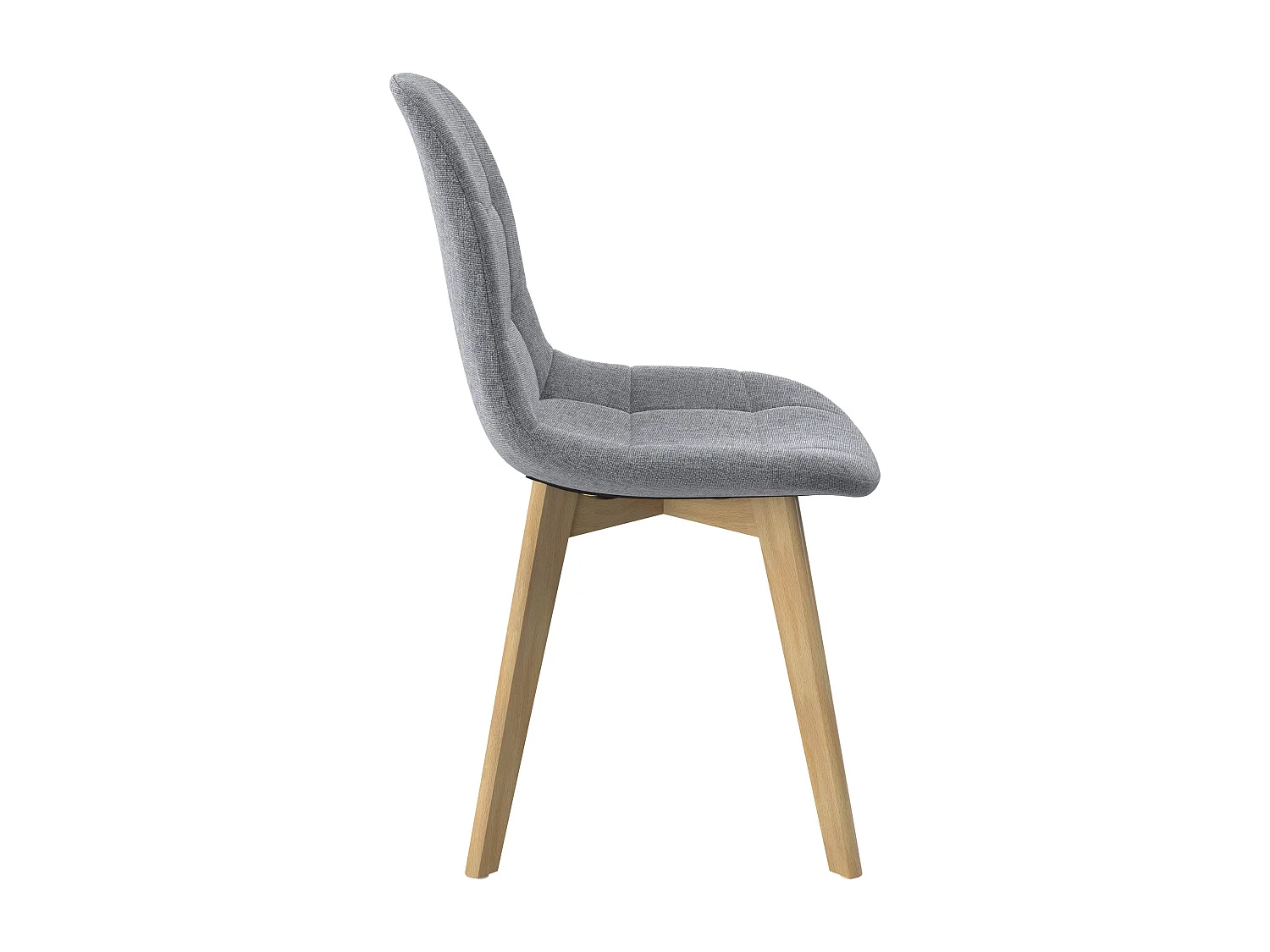 Lot de 2 chaises scandinaves gris clair et pieds en bois de hêtre - Yolo