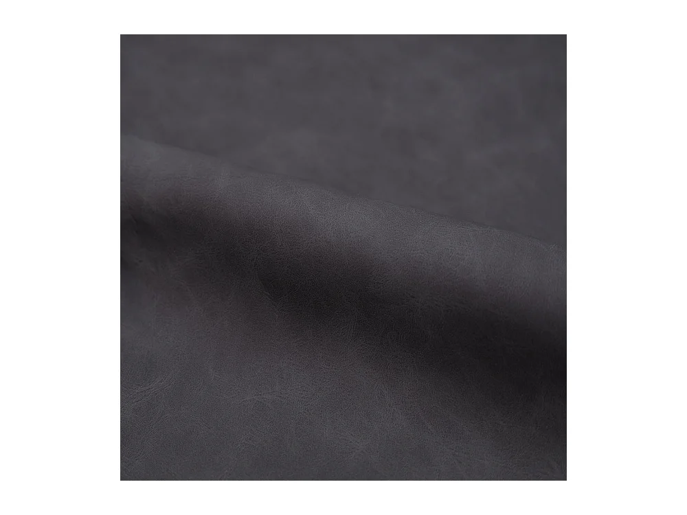 Set di 2 sedie in pelle sintetica grigio scuro e metallo nero - Killi