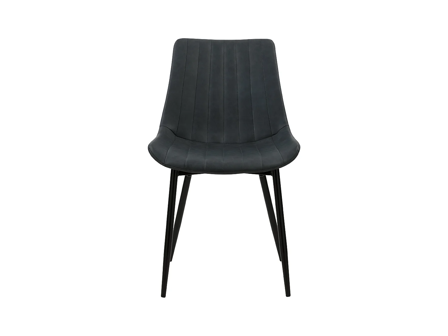 Set di 2 sedie in pelle sintetica grigio scuro e metallo nero - Killi