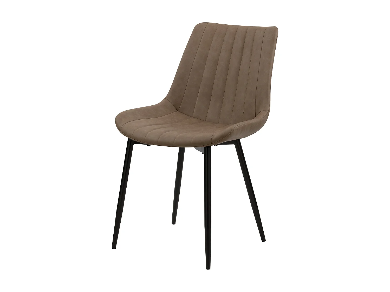 Lot de 2 chaises en cuir synthétique taupe et métal noir - Killi