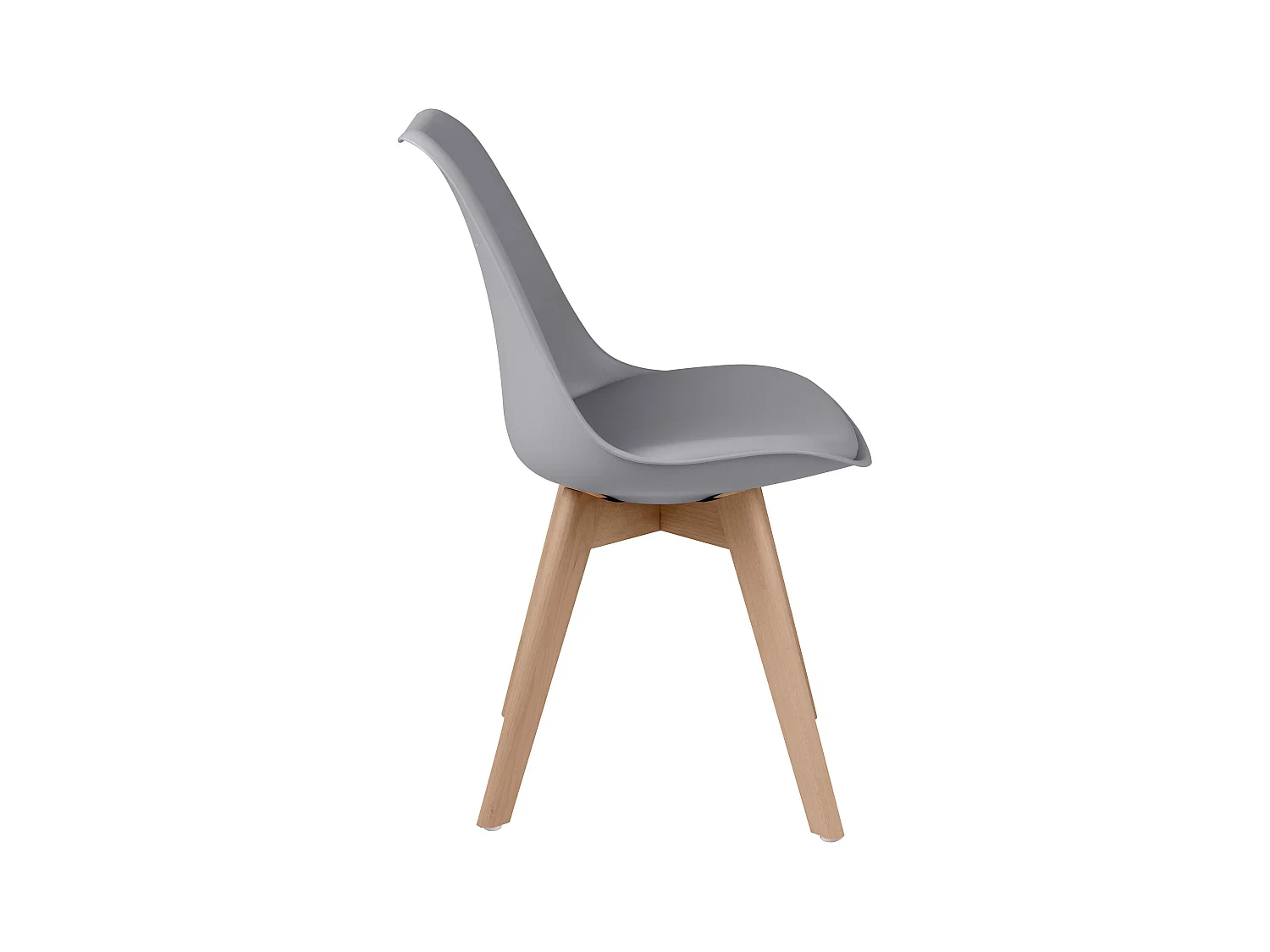 Set di 2 sedie scandinava grigio chiaro e gambe in legno - Skandi