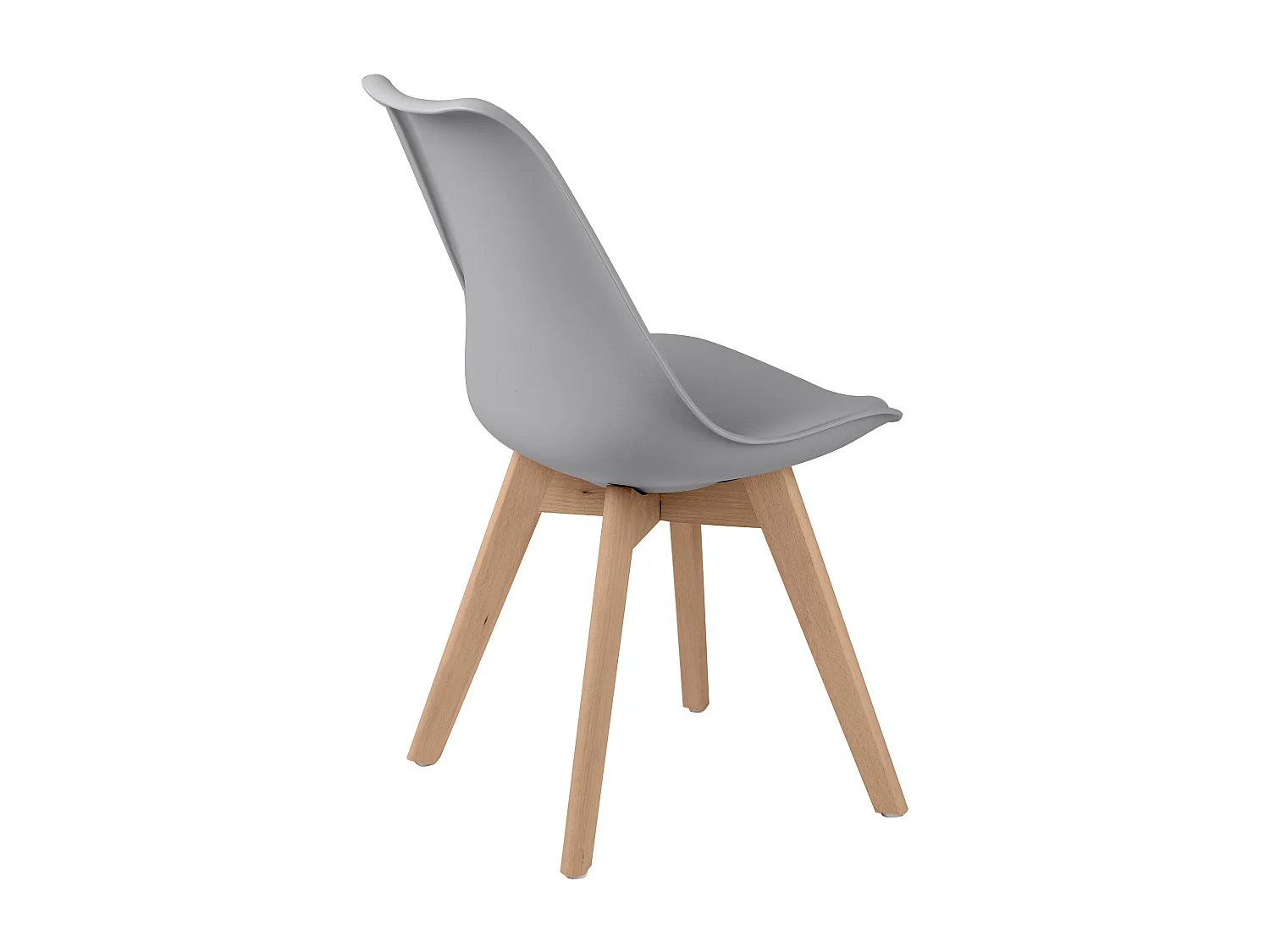 Set de 2 sillas escandinava gris claro y patas de madera - Skandi