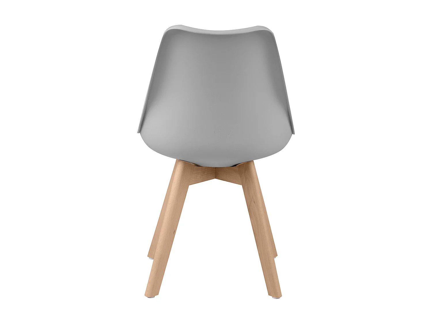 Set de 2 sillas escandinava gris claro y patas de madera - Skandi