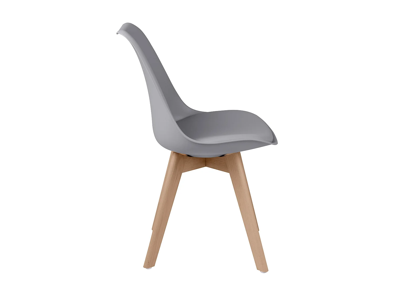 Set de 2 sillas escandinava gris claro y patas de madera - Skandi