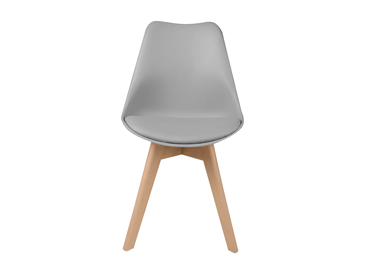 Set de 2 sillas escandinava gris claro y patas de madera - Skandi
