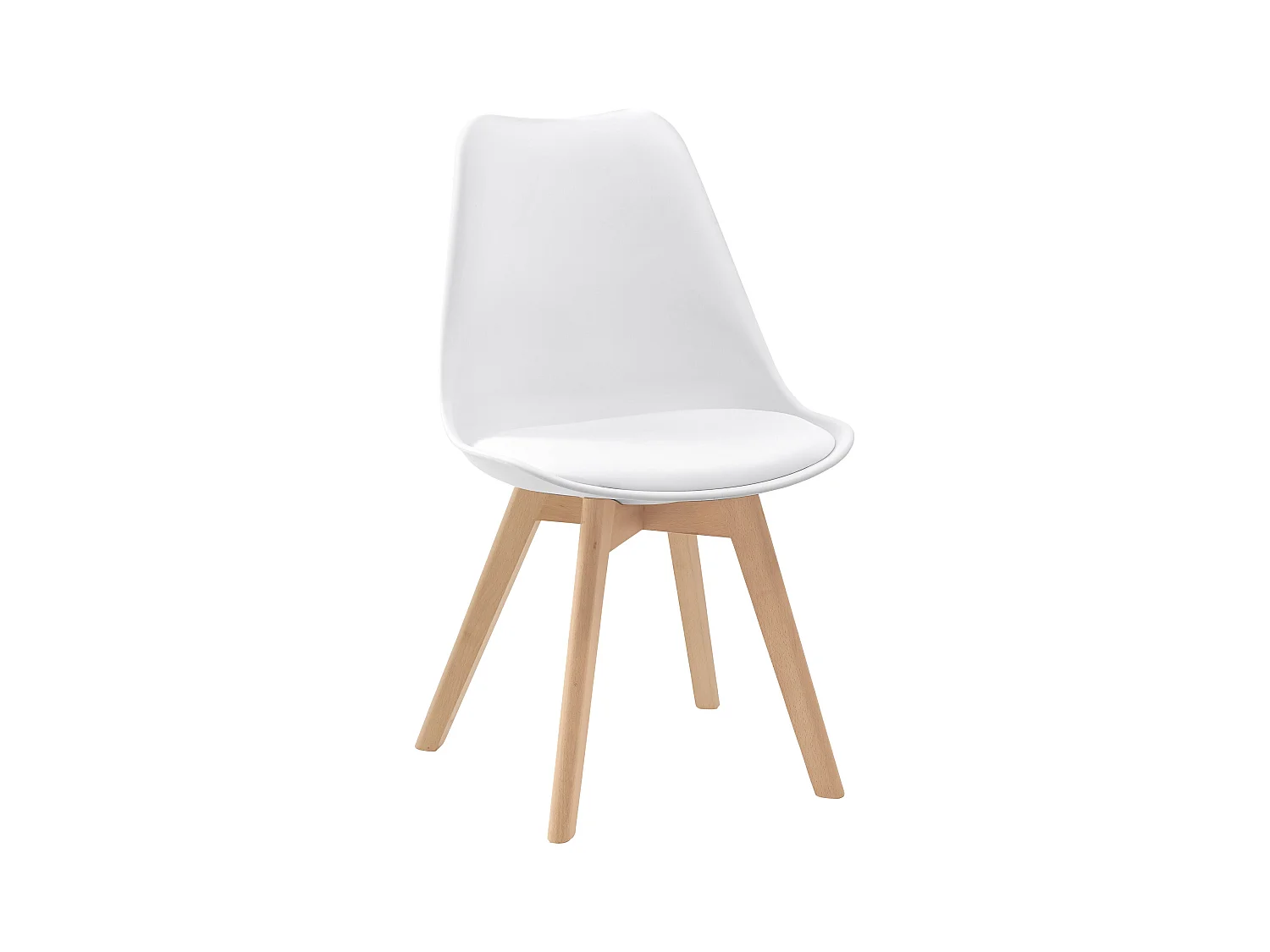 Set di 2 sedie scandinava bianca con gambe in legno - Skandi