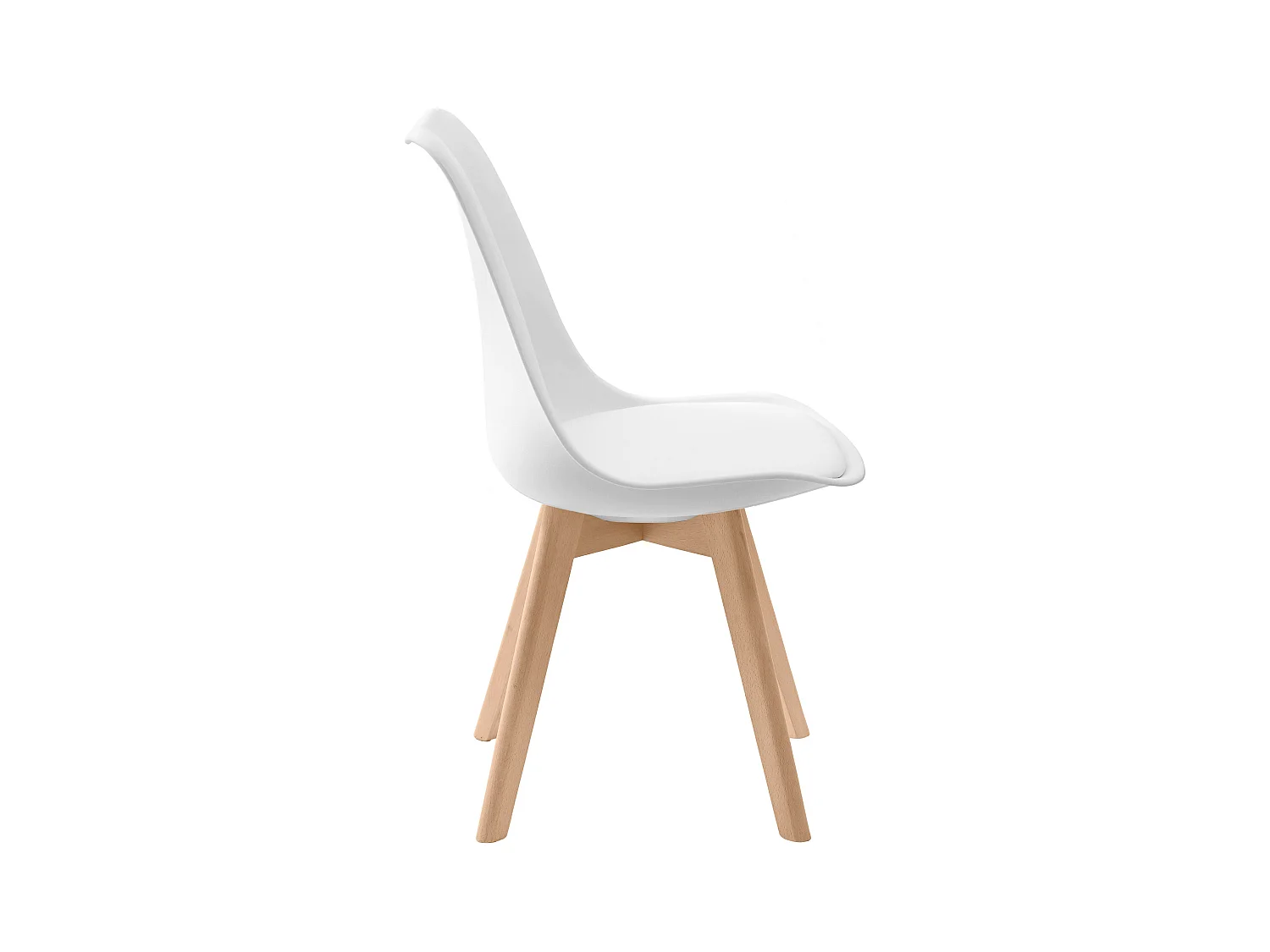 Set di 2 sedie scandinava bianca con gambe in legno - Skandi